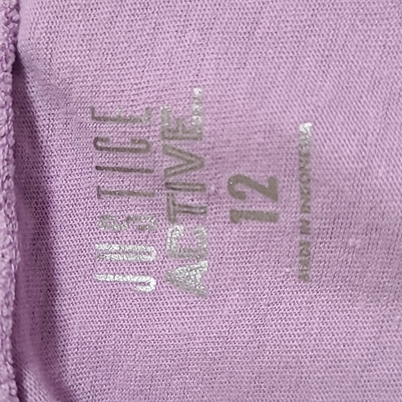 JUSTICE Lavender Purple Crop Tee Shirt Cold Shoulder Short Sleeve - Size 12 - Picture 7 of 10
